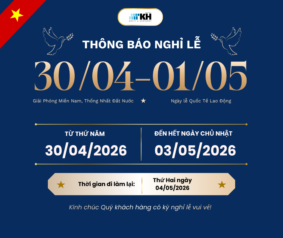 Thông báo lịch nghỉ lễ 30/4 – 01/5/2026
