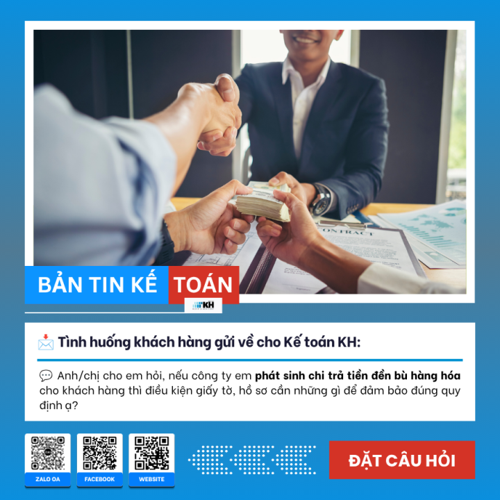Hồ sơ chi tiết khi chi đền bù hàng hóa để được tính vào chi phí hợp lý cho doanh nghiệp?